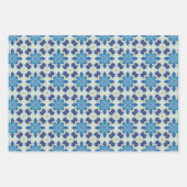 Alle Blauwe Naadloze Etnische Patroon Set 4 Inpakpapier Vel (Voorkant 3)