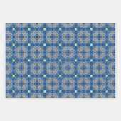 Alle Blauwe Naadloze Etnische Patroon Set 4 Inpakpapier Vel (Voorkant 2)