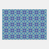 Alle Blauwe Naadloze Etnische Patroon Set 5 Inpakpapier Vel (Voorkant 3)