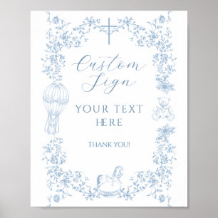 Alle Blauwe Toile Boy Doop Elegant Custom Poster