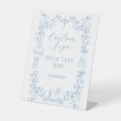Alle Blauwe Toile Boy Doop Elegant Custom Reclamebord Met Voetstuk (Voorkant)