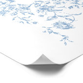 Alle Blauwe Toile Boy Doop Elegant Welkom Poster (Hoek)