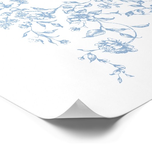 Alle Blauwe Toile Boy Doop Elegant Welkom Poster (Hoek)