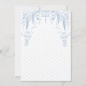 Alle Blauwe Toile Jongen Doop Elegant Digitaal Kaart (Achterkant)