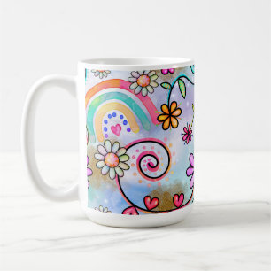 Alle bloemen, harten en regenbogen koffiemok