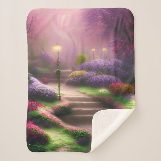 Alle  bloemen sherpa deken (Voorkant)