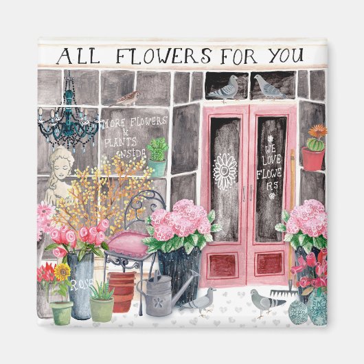 Alle bloemen voor jou | Magneet (Voorkant)