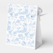 Alle Blue Toile Safari Animal Baby Shower Bedankdoosjes (Achterkant)