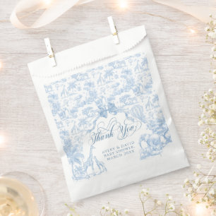 Alle Blue Toile Safari Animal Baby Shower Bedankzakje