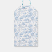 Alle Blue Toile Safari Animal Baby Shower Cadeaulabel (Achterkant)
