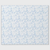 Alle Blue Toile Safari Animal Baby Shower Cadeaupapier (Vlak)