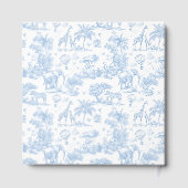 Alle Blue Toile Safari Animal Baby Shower Gastenboek (Achterkant)