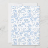 Alle Blue Toile Safari Animal Baby Shower Kaart (Achterkant)