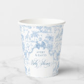 Alle Blue Toile Safari Animal Baby Shower Papieren Bekers (Voorkant)
