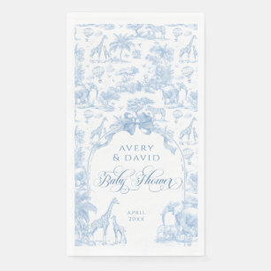 Alle Blue Toile Safari Animal Baby Shower Servet