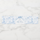 Alle Blue Toile Safari Animal Baby Shower Waterfles Etiket (Enkel label)