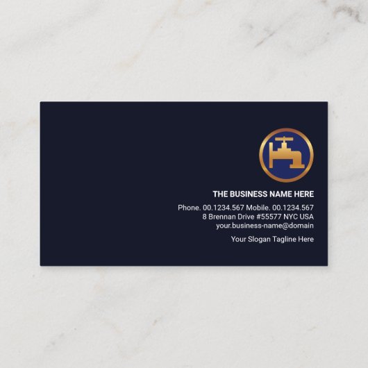 Alle Blue Water Drop Gold Faucet Plug Service Visitekaartje (Achterkant)