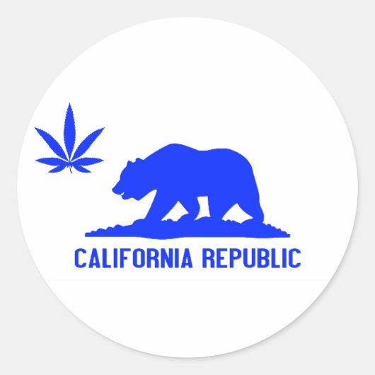 Alle Blue Weed CA Ronde Sticker (Voorkant)