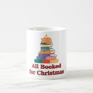 Alle boeken gelezen voor Kerstmis Kat Boek Boom Mo Koffiemok