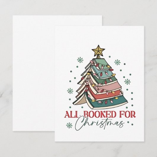 Alle boeken gereserveerd voor kerst Boekenliefhebb Notitiekaartje (Voorkant / Achterkant)