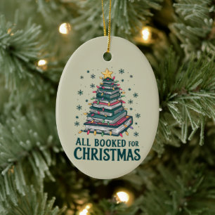 Alle boeken gereserveerd voor kerstcadeau voor bib keramisch ornament
