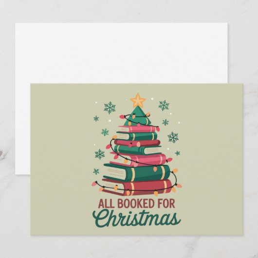 Alle boeken voor de kerstbibliothecaris Book Lover Feestdagenkaart (Voorkant / Achterkant)