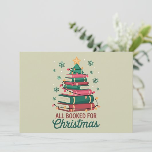 Alle boeken voor de kerstbibliothecaris Book Lover Feestdagenkaart (Staand voorkant)