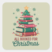 Alle boeken voor de kerstbibliothecaris Book Lover Vierkante Sticker (Voorkant)