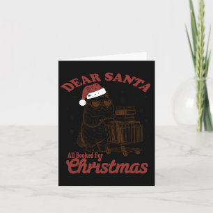 Alle boeken voor kerst Funny Cat Book Christmas Kaart
