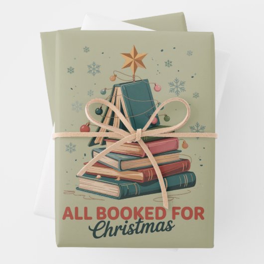 Alle boeken voor kerstboom kerstleraar inpakpapier vel (In situ)