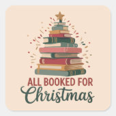 Alle boeken voor kerstboom kerstleraar vierkante sticker (Voorkant)