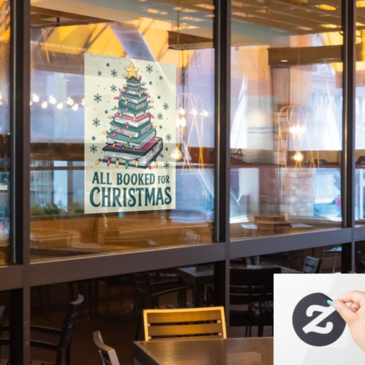 Alle boeken voor kerstcadeau voor Librarian Lover Raamsticker (Restaurant Raam)