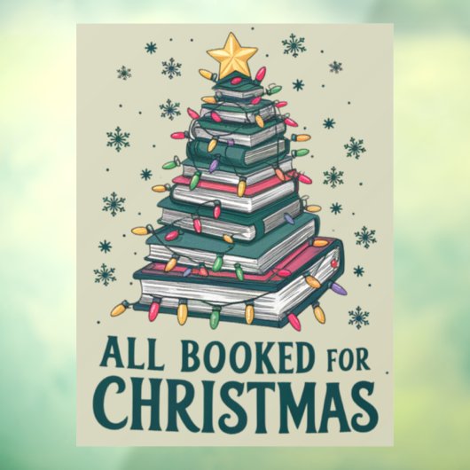 Alle boeken voor kerstcadeau voor Librarian Lover Raamsticker (Vel 3)