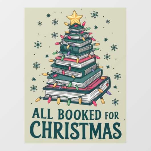 Alle boeken voor kerstcadeau voor Librarian Lover Raamsticker (Vel)