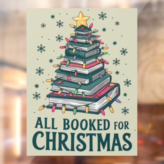 Alle boeken voor kerstcadeau voor Librarian Lover Raamsticker (Vel 2)