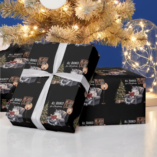 Alle boeken voor Kerstmis Bookish Cat Winter Readi Cadeaupapier (Feestdagen)