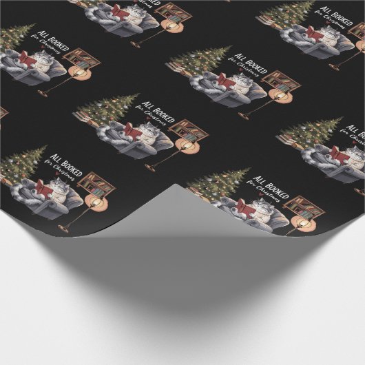 Alle boeken voor Kerstmis Bookish Cat Winter Readi Cadeaupapier (Hoek)