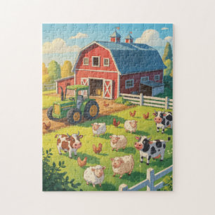 Alle boerderijdieren legpuzzel