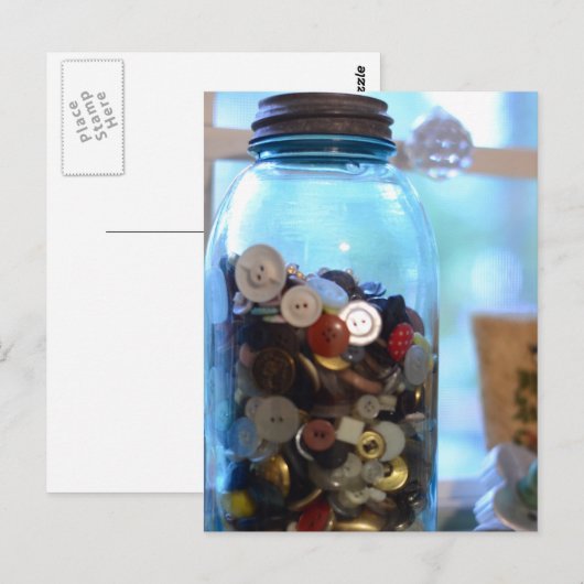 Alle Buttonnen in de Ball-pot met een zinkdeksel Briefkaart (Voorkant / Achterkant)