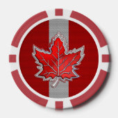 Alle Canadese rode esdoorn blad op koolstofvezel p Poker Chips (Voorkant)