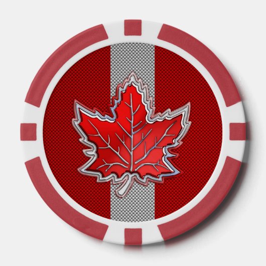 Alle Canadese rode esdoorn blad op koolstofvezel p Poker Chips (Voorkant)