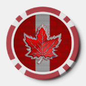 Alle Canadese rode esdoorn blad op koolstofvezel p Poker Chips (Achterkant)