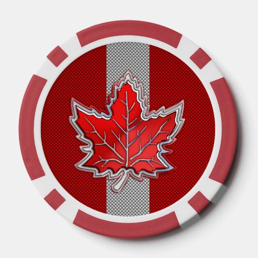 Alle Canadese rode esdoorn blad op koolstofvezel p Poker Chips (Achterkant)