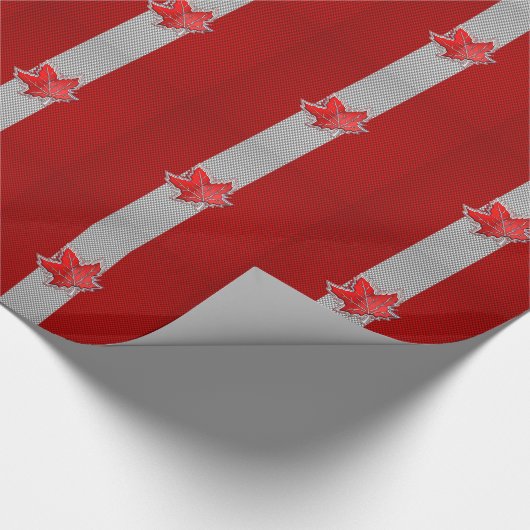 Alle Canadese rode maple Leaf op koolstofvezel afd Cadeaupapier (Hoek)