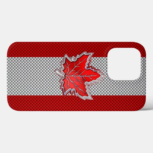 Alle Canadese rode maple Leaf op koolstofvezel afd Case-Mate iPhone Case (Achterkant (horizontaal))