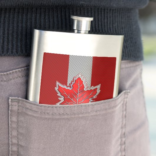 Alle Canadese rode maple Leaf op koolstofvezel afd Flacon (Voorbeeld)