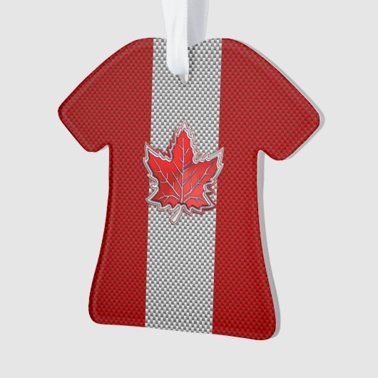 Alle Canadese rode maple Leaf op koolstofvezel afd Ornament (voorkant)