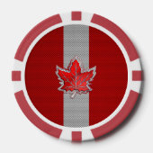 Alle Canadese rode maple Leaf op koolstofvezel afd Poker Chips (Voorkant)