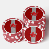 Alle Canadese rode maple Leaf op koolstofvezel afd Poker Chips (Opstapeling)