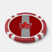 Alle Canadese rode maple Leaf op koolstofvezel afd Poker Chips (Enkel)